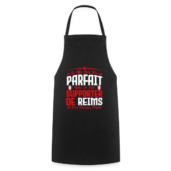 je ne suis pas parfait, supporteur de Reims. - Tablier de cuisine - noir - Devant - AI Model Male 185 dark (185cm)