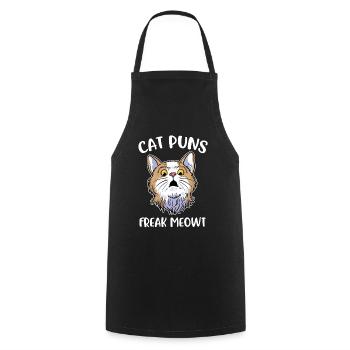 Cat Puns Freak Meowt Cat Cadeau - Tablier de cuisine - noir - Devant - AI Model Male 185 dark (185cm)