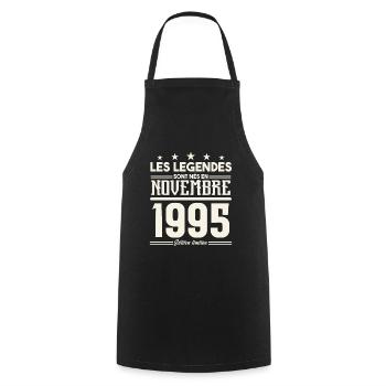 Les légendes sont nés en novembre 1995. - Tablier de cuisine - noir - Devant - AI Model Male 185 dark (185cm)