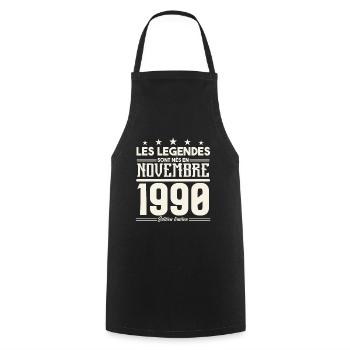Les légendes sont nés en novembre 1990. - Tablier de cuisine - noir - Devant - AI Model Male 185 dark (185cm)