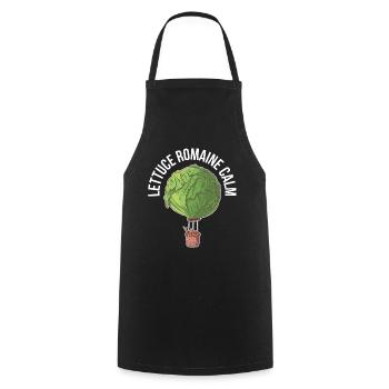 Laitue Romaine Calm Vegan Cadeau - Tablier de cuisine - noir - Devant - AI Model Male 185 dark (185cm)