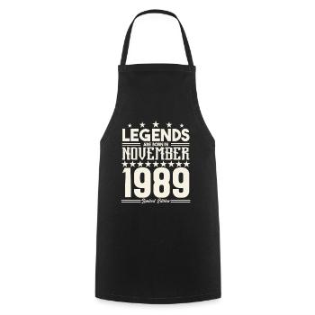 Legenden werden im November 1989 geboren.Geschenkjubiläum - Kochschürze - Schwarz - Vorne - AI Model Male 185 dark (185cm)