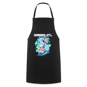 Gamesolotl Axolotl als Gamer mit Headset Anime - Kochschürze - Schwarz - Vorne - AI Model Male 185 dark (185cm)