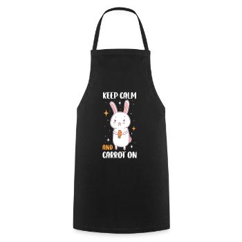 Gardez votre calme et votre carotte sur le cadeau de carotte - Tablier de cuisine - noir - Devant - AI Model Male 185 dark (185cm)