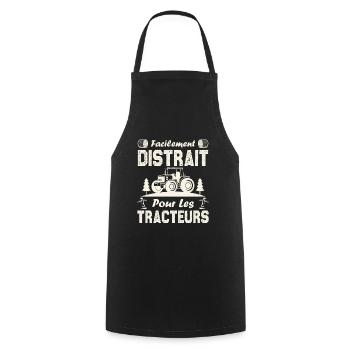 Facilement distrait. pour les tracteurs. - Tablier de cuisine - noir - Devant - AI Model Male 185 dark (185cm)