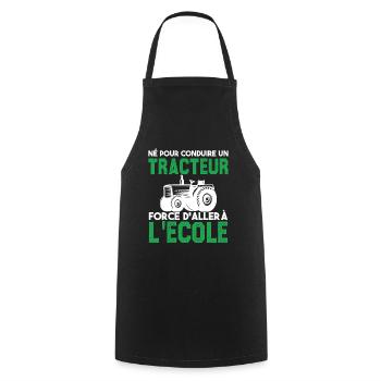 Né pour conduire un tracteur. Cadeau agriculteur. - Tablier de cuisine - noir - Devant - AI Model Male 185 dark (185cm)