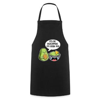 Its Ok Guacamole in Extra Too Avocado Gift - Cooking Apron - black - Front - AI Model Male 185 dark (185cm)