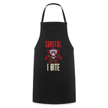 Careful I Bite Vampir Geschenk - Kochschürze - Schwarz - Vorne - AI Model Male 185 dark (185cm)
