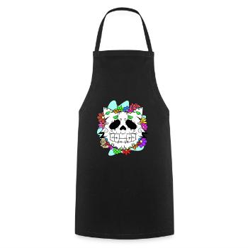 Day of the dead Katze mit Blumen mexikanisches - Kochschürze - Schwarz - Vorne - AI Model Male 185 dark (185cm)