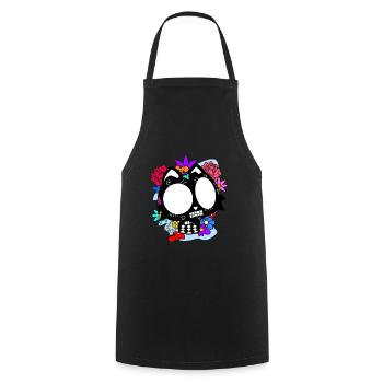 Day of the dead Katze mit Blumen mexikanisches - Kochschürze - Schwarz - Vorne - AI Model Male 185 dark (185cm)