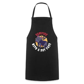Vampire avec un cadeau de vampire Day Pass - Tablier de cuisine - noir - Devant - AI Model Male 185 dark (185cm)
