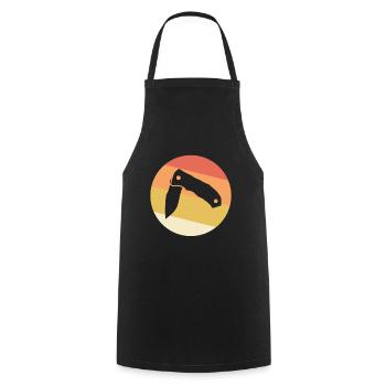 Vintage Pocket Knives - Cooking Apron - black - Front - AI Model Male 185 dark (185cm)