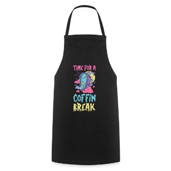 Time For A Coffin Break Vampire Gift - Cooking Apron - black - Front - AI Model Male 185 dark (185cm)