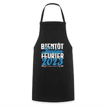 Annonce grossesse bientôt Tonton Février 2023 - Tablier de cuisine - noir - Devant - AI Model Male 185 dark (185cm)