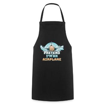 Pretend Im An Airplane Pilot Gift - Cooking Apron - black - Front - AI Model Male 185 dark (185cm)
