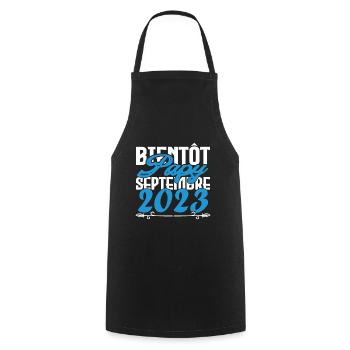 Annonce grossesse. bientôt Papy Septembre 2023. - Tablier de cuisine - noir - Devant - AI Model Male 185 dark (185cm)