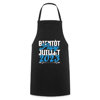 Cadeau Annonce grossesse bientôt Papy Juillet 2023 - Tablier de cuisine - noir - Devant - AI Model Male 185 dark (185cm)