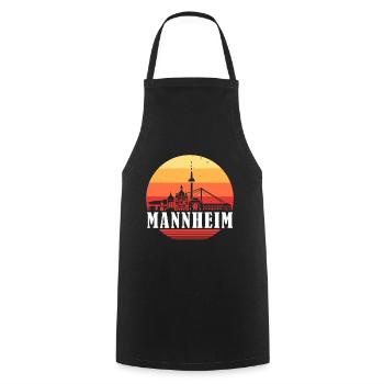 Mannheim Retro Skyline - Kochschürze - Schwarz - Vorne - AI Model Male 185 dark (185cm)