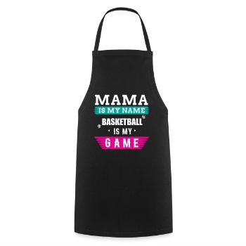 Basketball Mama Spruch - Kochschürze - Schwarz - Vorne - AI Model Male 185 dark (185cm)