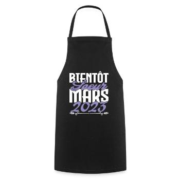 Annonce grossesse. bientôt Sœur Mars 2023.soeur - Tablier de cuisine - noir - Devant - AI Model Male 185 dark (185cm)