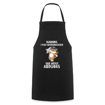 Parlez du cadeau du pilote d’avion - Tablier de cuisine - noir - Devant - AI Model Male 185 dark (185cm)