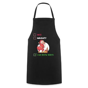 I Go Both Ways Naughty or Nice Gift - Cooking Apron - black - Front - AI Model Male 185 dark (185cm)