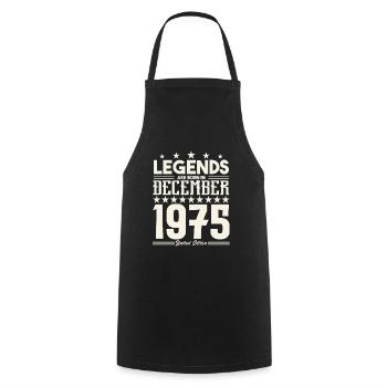 Legends Are Born In December 1975.Gift anniversary - Cooking Apron - black - Front - AI Model Male 185 dark (185cm)