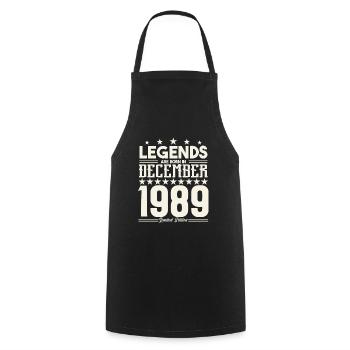 Legenden werden im Dezember 1989 geboren.Geschenkjubiläum - Kochschürze - Schwarz - Vorne - AI Model Male 185 dark (185cm)