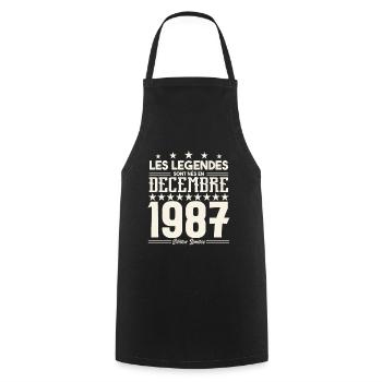 Les Légendes Sont Nés En Décembre 1987, Cadeau. - Tablier de cuisine - noir - Devant - AI Model Male 185 dark (185cm)