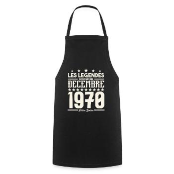 Les Légendes Sont Nés En Décembre 1970, Cadeau. - Tablier de cuisine - noir - Devant - AI Model Male 185 dark (185cm)