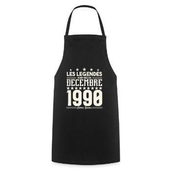 Les Légendes Sont Nés En Décembre 1990, Cadeau. - Tablier de cuisine - noir - Devant - AI Model Male 185 dark (185cm)