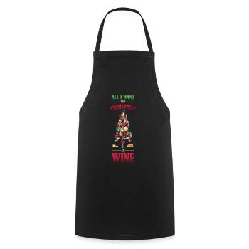 Christmas Wine Weihnachtsessen Geschenk - Kochschürze - Schwarz - Vorne - AI Model Male 185 dark (185cm)