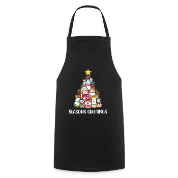 Seasons Greetings Weihnachtsessen Geschenk - Kochschürze - Schwarz - Vorne - AI Model Male 185 dark (185cm)