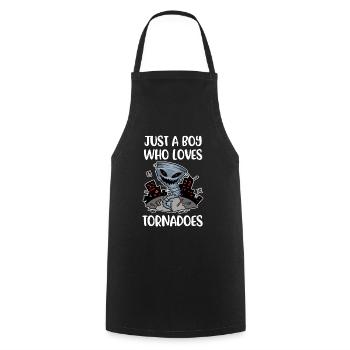 Boy Loves Tornadoes Meteorology Gift - Cooking Apron - black - Front - AI Model Male 185 dark (185cm)