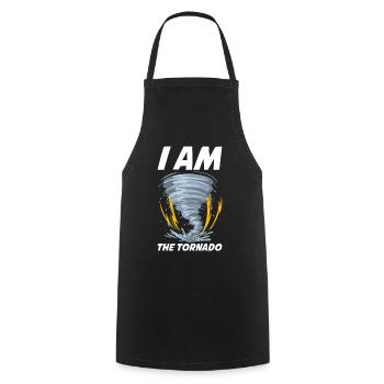 I Am The Tornado Meteorologie Geschenk - Kochschürze - Schwarz - Vorne - AI Model Male 185 dark (185cm)