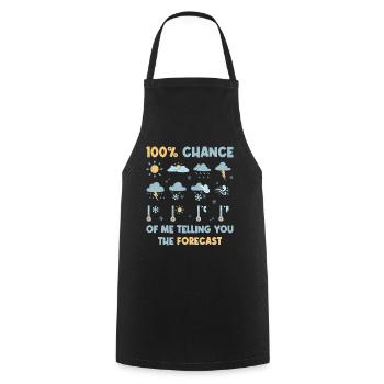 100 Percent Chance Forecast Meteorology Gift - Cooking Apron - black - Front - AI Model Male 185 dark (185cm)