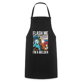 Flash Me im A Welder Welder Cadeau - Tablier de cuisine - noir - Devant - AI Model Male 185 dark (185cm)