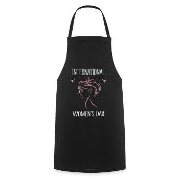 Journée International Des Femmes Journée Femme - Tablier de cuisine - noir - Devant - AI Model Male 185 dark (185cm)