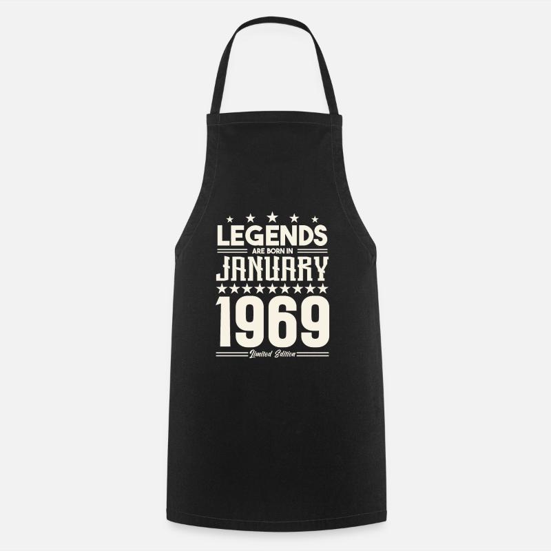 Cadeau Légende Janvier 1969. cadeau janvier 1969. - Tablier de cuisine - noir