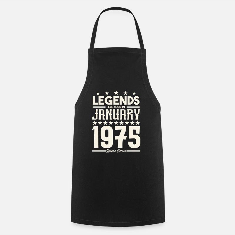 Geschenklegende Januar 1975. Geschenk Januar 1975. - Kochschürze - Schwarz