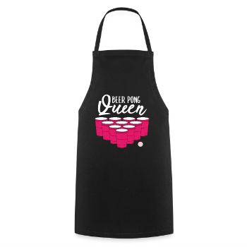 Beer Pong Queen Bier Pong Lustiges Geschenk - Kochschürze - Schwarz - Vorne - AI Model Male 185 dark (185cm)