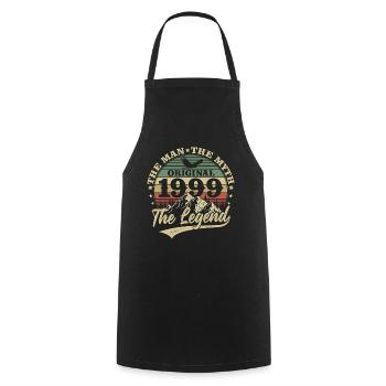 1999 Vintage anniversaire homme mythe légende - Tablier de cuisine - noir - Devant - AI Model Male 185 dark (185cm)