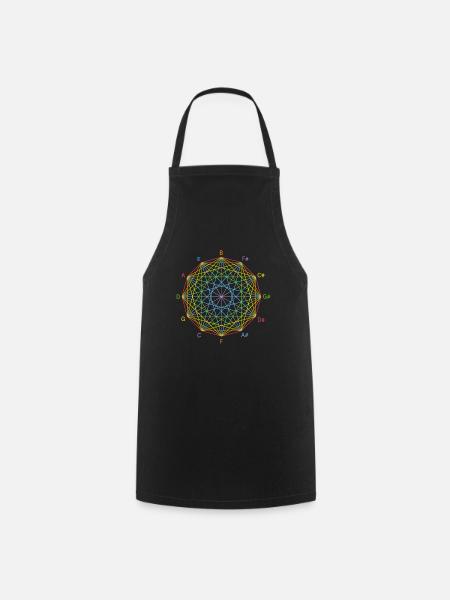Circle of fifths, geometry for musicians - Cooking Apron - black