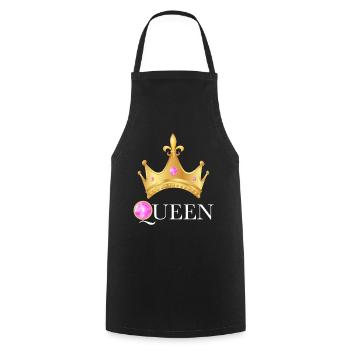 Queen Précieuse Cadeau Fille Ou Femme - Tablier de cuisine - noir - Devant - AI Model Male 185 dark (185cm)