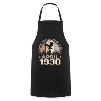 Incomparable depuis avril 1930, 94e Anniversaire - Tablier de cuisine - noir - Devant - AI Model Male 185 dark (185cm)