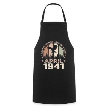 Incomparable depuis avril 1941, 83e Anniversaire - Tablier de cuisine - noir - Devant - AI Model Male 185 dark (185cm)