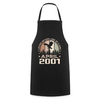 Incomparable since April 2001, 23rd Anniversary - Cooking Apron - black - Front - AI Model Male 185 dark (185cm)