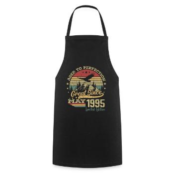 29 years old Aged to Perfection born in May 1995 - Cooking Apron - black - Front - AI Model Male 185 dark (185cm)