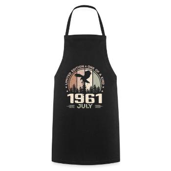 Incomparable depuis juillet 1961, 63e Anniversaire - Tablier de cuisine - noir - Devant - AI Model Male 185 dark (185cm)