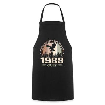 Incomparable depuis juillet 1988, 36e Anniversaire - Tablier de cuisine - noir - Devant - AI Model Male 185 dark (185cm)